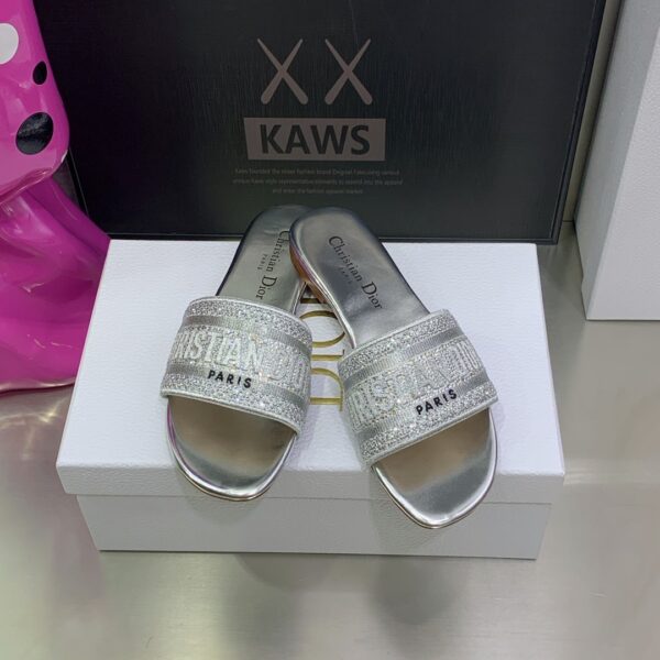 Christian Dior Women's Dway Slide Sliver For Women CD