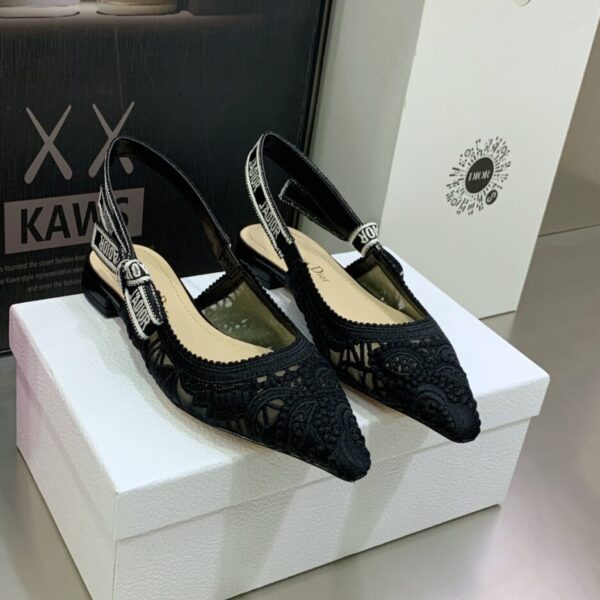 Christian Dior Women's J'Adior Slingback Ballerina Flat Black For Women CD
