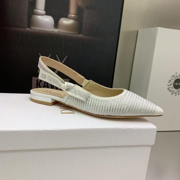 Christian Dior Women's J'Adior Slingback Ballerina Flat Bright White For Women CD