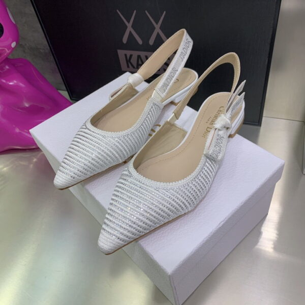 Christian Dior Women's J'Adior Slingback Ballerina Flat Bright White For Women CD