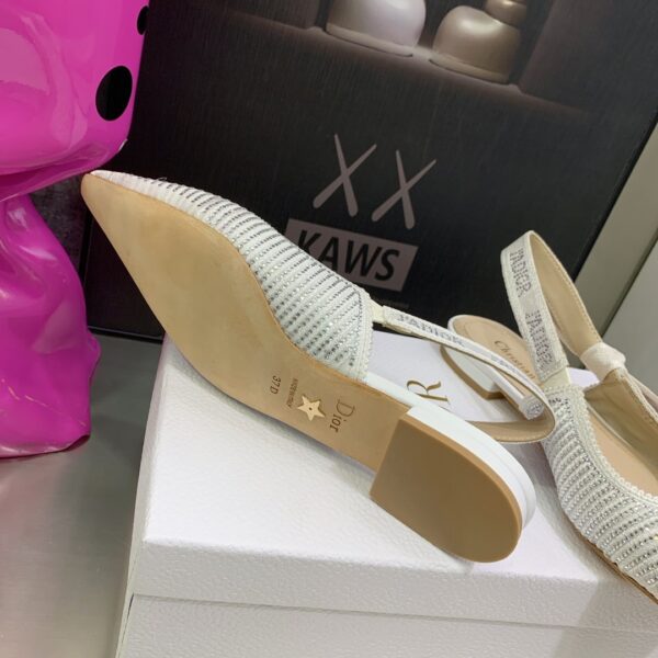 Christian Dior Women's J'Adior Slingback Ballerina Flat Bright White For Women CD