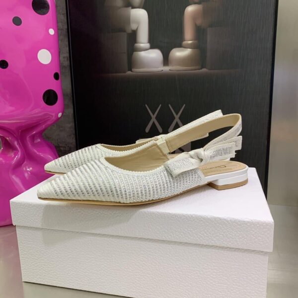 Christian Dior Women's J'Adior Slingback Ballerina Flat Bright White For Women CD