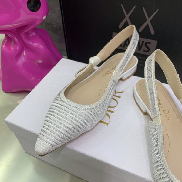 Christian Dior Women's J'Adior Slingback Ballerina Flat Bright White For Women CD