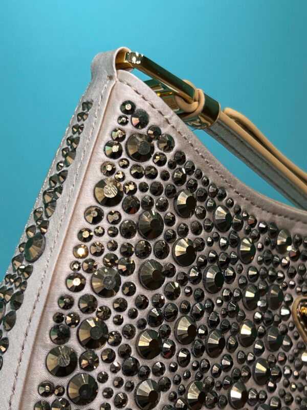 Cleo Satin Bag With Crystals In Black/Gold Tone For Women 8.6in/ 22cm 1BC169_2AWL_F063R_V_HOO