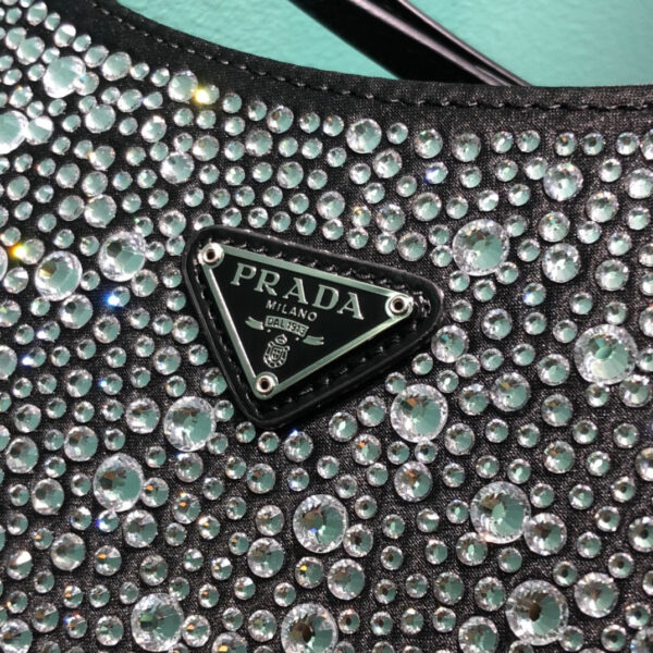 Cleo Satin Bag With Crystals In Black/Gold Tone For Women 8.6in/ 22cm 1BC169_2AWL_F063R_V_HOO
