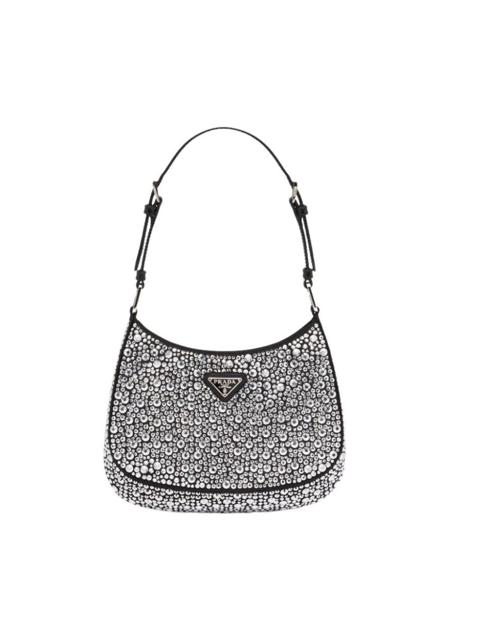 Cleo Satin Bag With Crystals In Black/Gold Tone For Women 8.6in/ 22cm 1BC169_2AWL_F063R_V_HOO