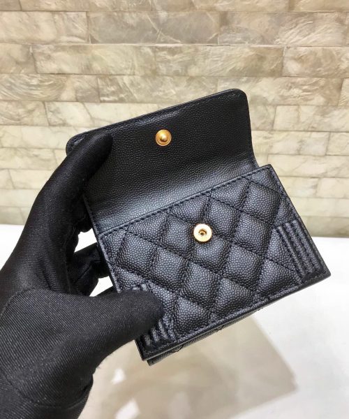 1:1 Replica CO-CO Chanel Flap Card Holder Wallet With Gold Toned Hardware 11cm