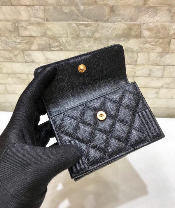 CO-CO Chanel Flap Card Holder Wallet With Gold Toned Hardware 11cm