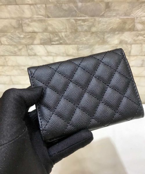 1:1 Replica CO-CO Chanel Flap Card Holder Wallet With Gold Toned Hardware 11cm