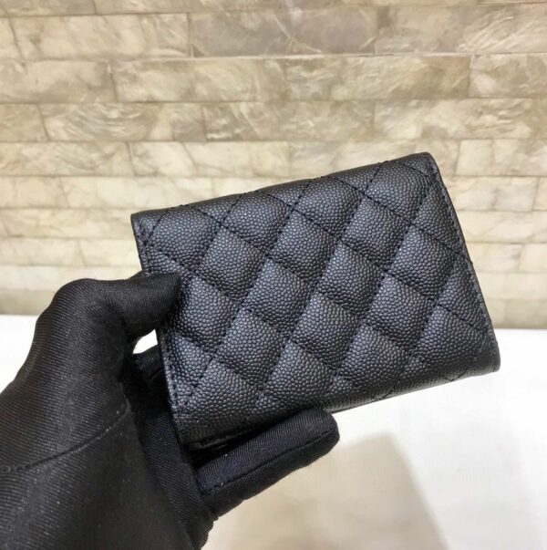 CO-CO Chanel Flap Card Holder Wallet With Gold Toned Hardware 11cm