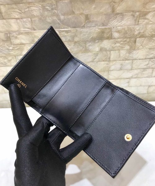 1:1 Replica CO-CO Chanel Flap Card Holder Wallet With Gold Toned Hardware 11cm