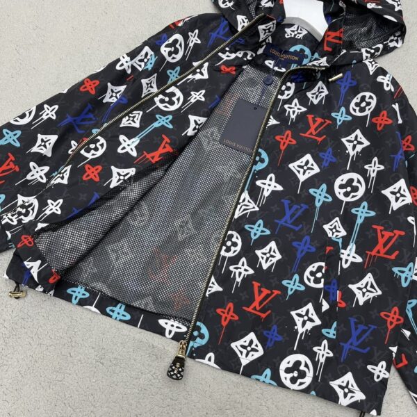 Colorful Monogram Motifs Sporty Jacket And Pants Black For Women
