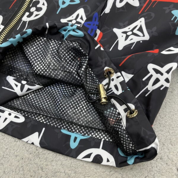 Colorful Monogram Motifs Sporty Jacket And Pants Black For Women