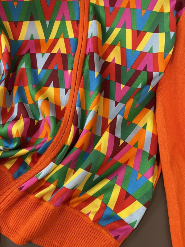 Colorful Motifs Jacket Orange For Women