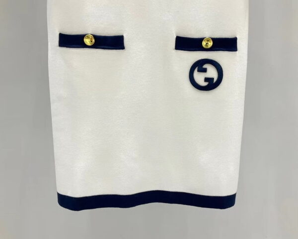 Contrasting Dark Border Dress White For Women