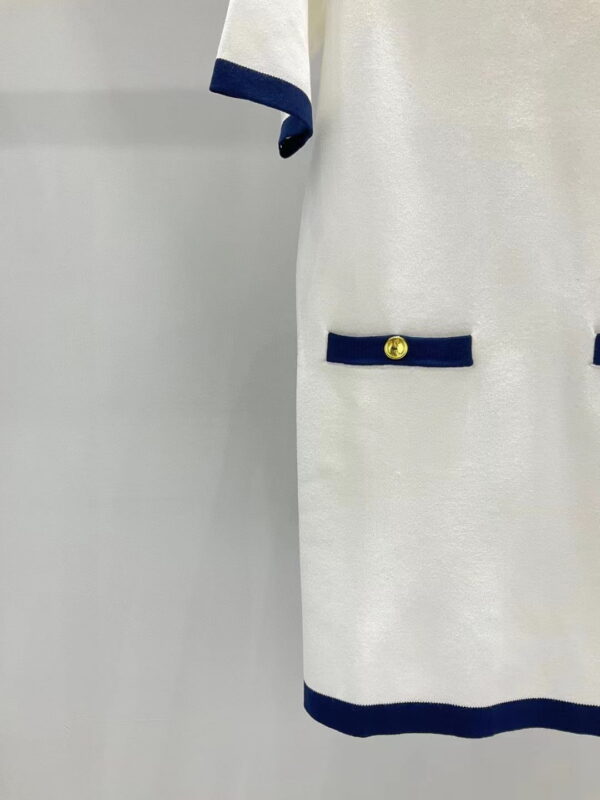Contrasting Dark Border Dress White For Women