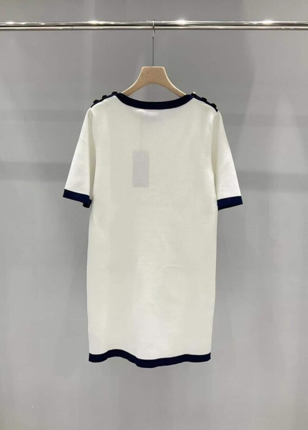 Contrasting Dark Border Dress White For Women