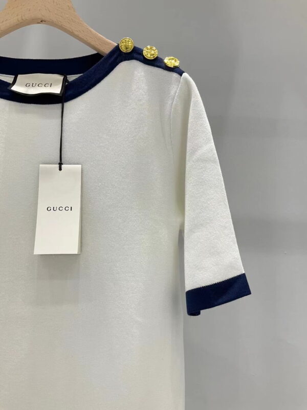 Contrasting Dark Border Dress White For Women