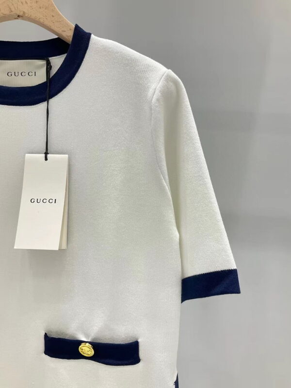 Contrasting Dark Border Top And Skirt White For Women