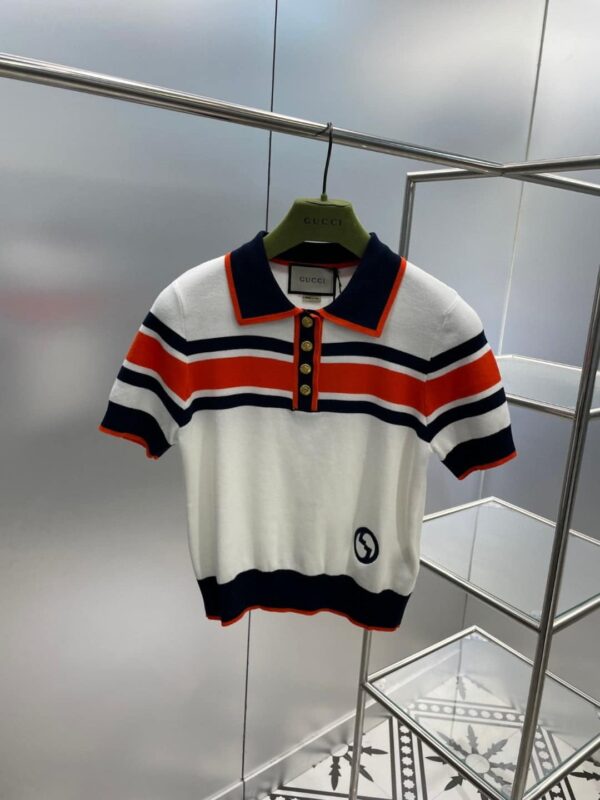 Contrasting Stripe T-Shirt And Shorts Dark Blue For Women