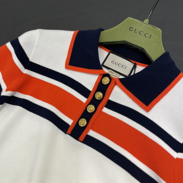 Contrasting Stripe T-Shirt And Shorts Dark Blue For Women
