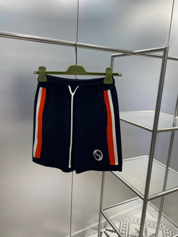 Contrasting Stripe T-Shirt And Shorts Dark Blue For Women