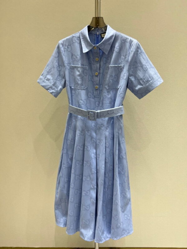 Cotton Poplin Midi Dress Blue For Women 741057 Z8BGE 4910