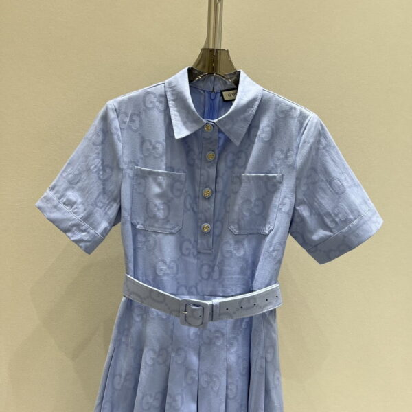 Cotton Poplin Midi Dress Blue For Women 741057 Z8BGE 4910
