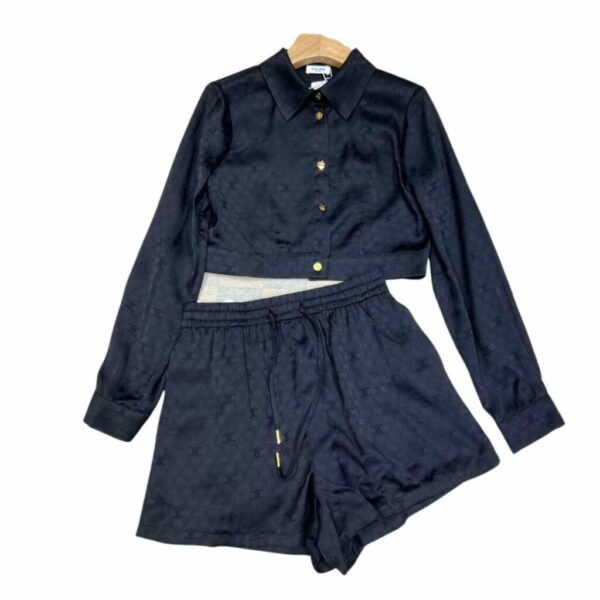 Cropped Shirt And Shorts Black For Women