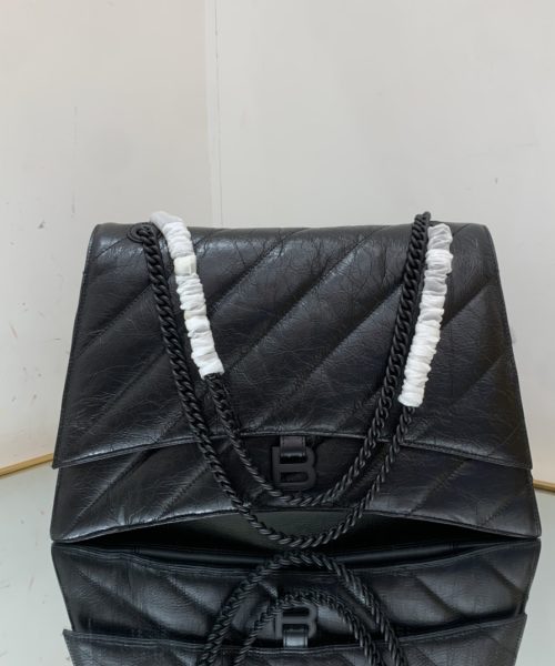 Crush Large Chain Bag Quilted In Black For Women 15.7in/ 40cm