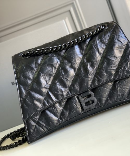Crush Medium Chain Bag Quilted In Black For Women 12.2in/31cm 716393210IY1000
