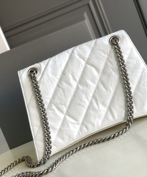 Crush Medium Chain Bag Quilted In Optic White For Women 12.2in/31cm 716393210J09001