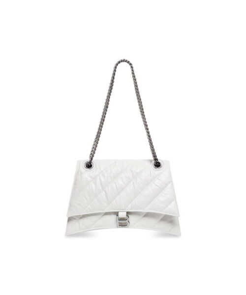 Crush Medium Chain Bag Quilted In Optic White For Women 12.2in/31cm 716393210J09001