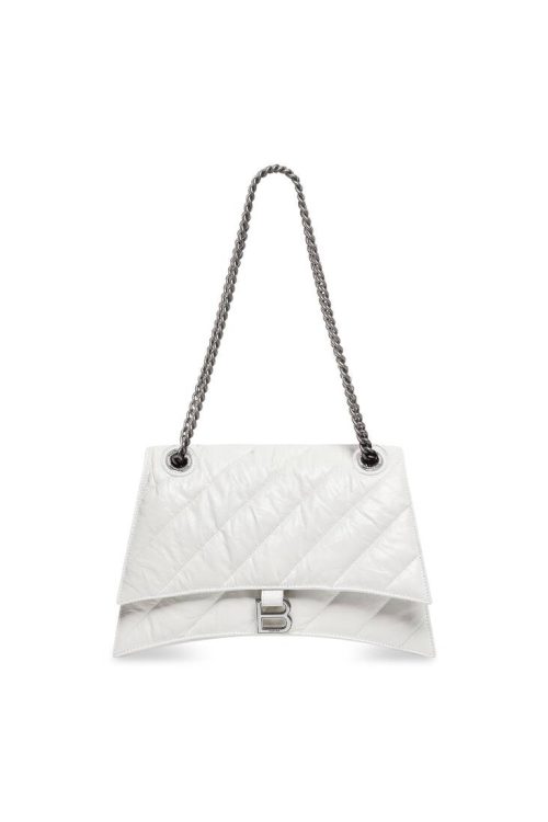 Crush Medium Chain Bag Quilted In Optic White For Women 12.2in/31cm 716393210J09001