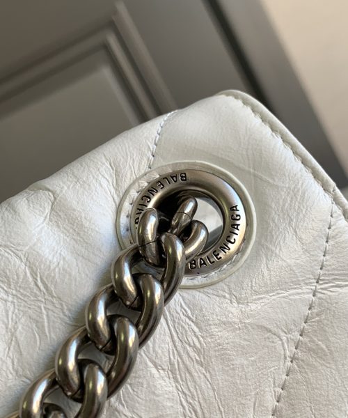 Crush Medium Chain Bag Quilted In Optic White For Women 12.2in/31cm 716393210J09001