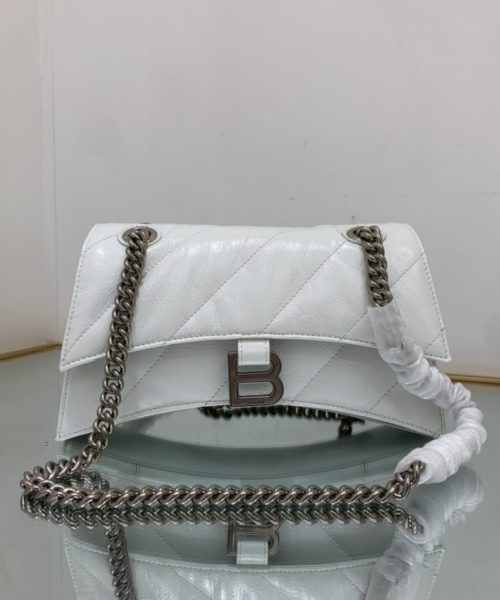 Crush Small Chain Bag Quilted In Optic White/Black For Women 9.8in/25cm 716351210J09001