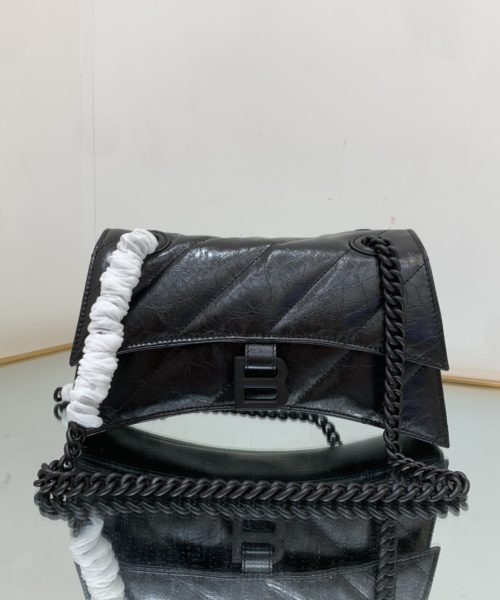 Crush Small Chain Bag Quilted In Optic White/Black For Women 9.8in/25cm 716351210J09001