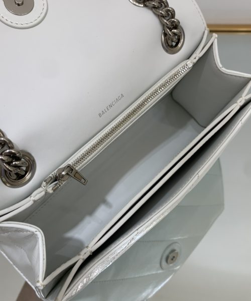 Crush Small Chain Bag Quilted In Optic White/Black For Women 9.8in/25cm 716351210J09001