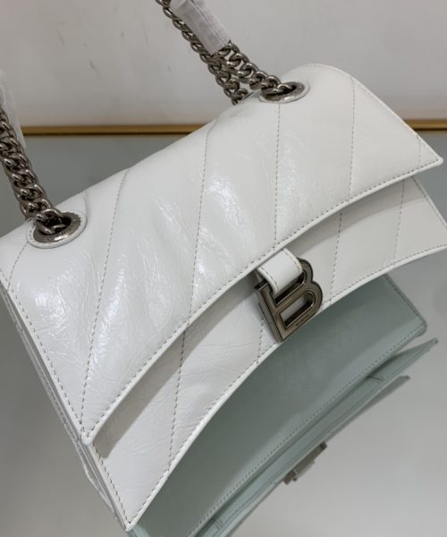 Crush Small Chain Bag Quilted In Optic White/Black For Women 9.8in/25cm 716351210J09001
