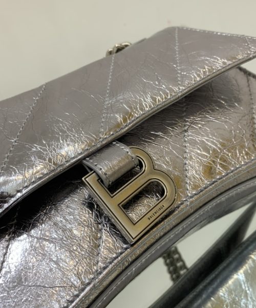 Crush Small Chain Bag Quilted In Sliver Tone For Women 9.8in/25cm 716351210IW8110