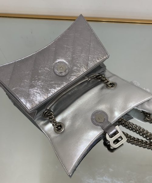 Crush Small Chain Bag Quilted In Sliver Tone For Women 9.8in/25cm 716351210IW8110