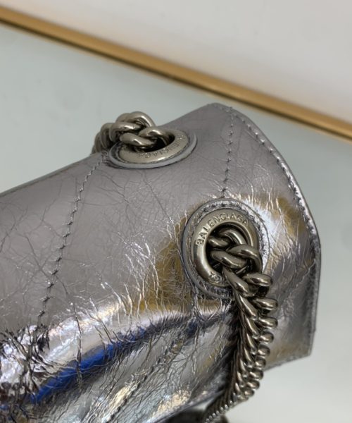 Crush Small Chain Bag Quilted In Sliver Tone For Women 9.8in/25cm 716351210IW8110
