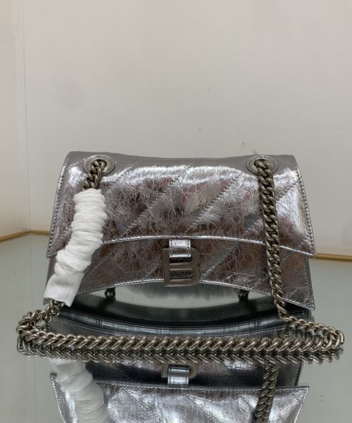 Crush Small Chain Bag Quilted In Sliver Tone For Women 9.8in/25cm 716351210IW8110