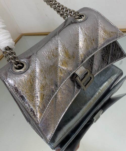 Crush Small Chain Bag Quilted In Sliver Tone For Women 9.8in/25cm 716351210IW8110