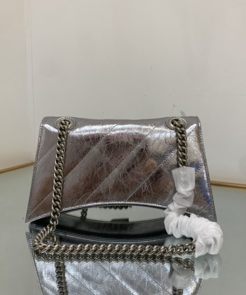 Crush Small Chain Bag Quilted In Sliver Tone For Women 9.8in/25cm 716351210IW8110