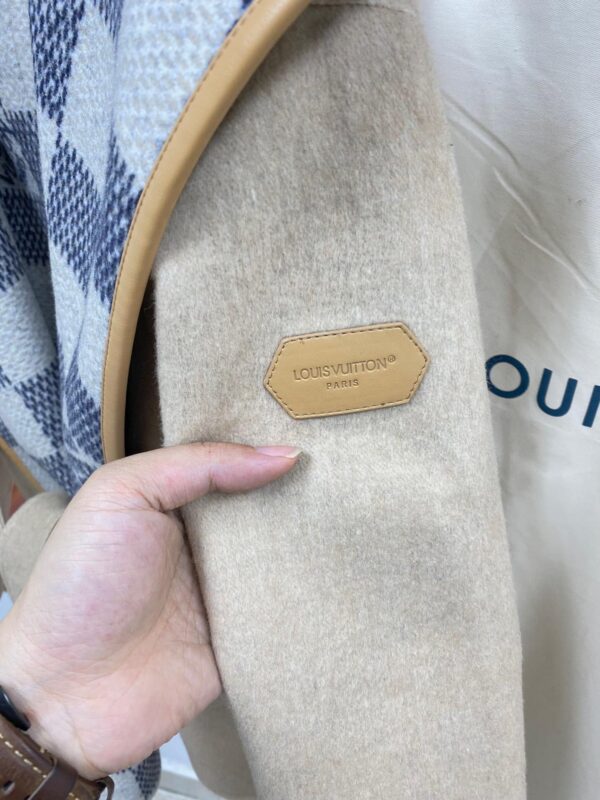 Damier Azur Wrap Pea Coat Beige For Women 1A9SJ7