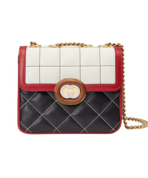 1:1 Replica Deco Mini Shoulder Bag Black and white For Women 741457 AAB1V 1265 17.8cm/7inch
