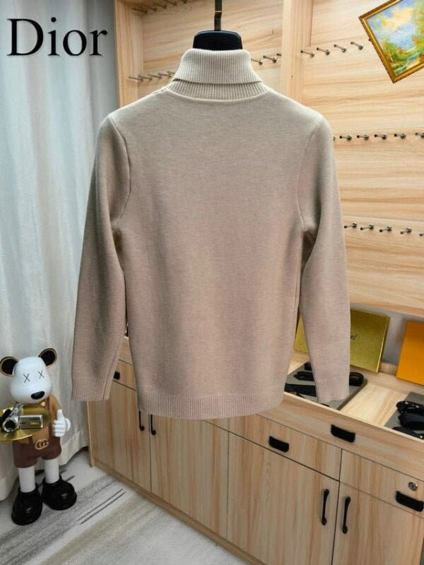 Dior Bee Logo Neck Sweater Beige For Men