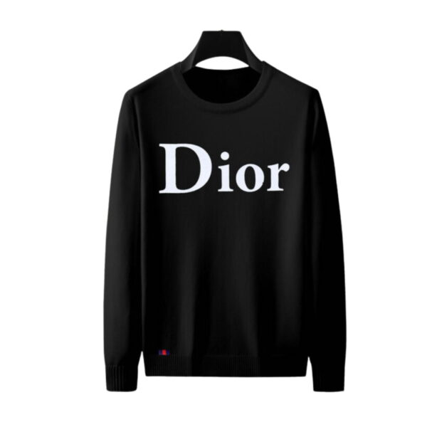 Dior Crewneck Logo Cotton Sweatshirt Black For Men