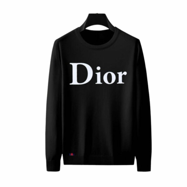 Dior Crewneck Logo Cotton Sweatshirt Black For Men